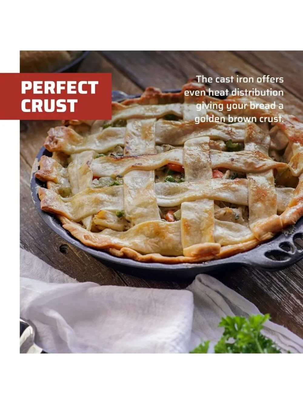 10-Inch Cast Iron Pie Pan - Durable, Non-Stick, Perfect for Baking & Cooking